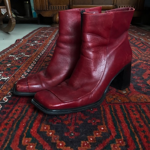 y2k red leather boots - Picture 6 of 8